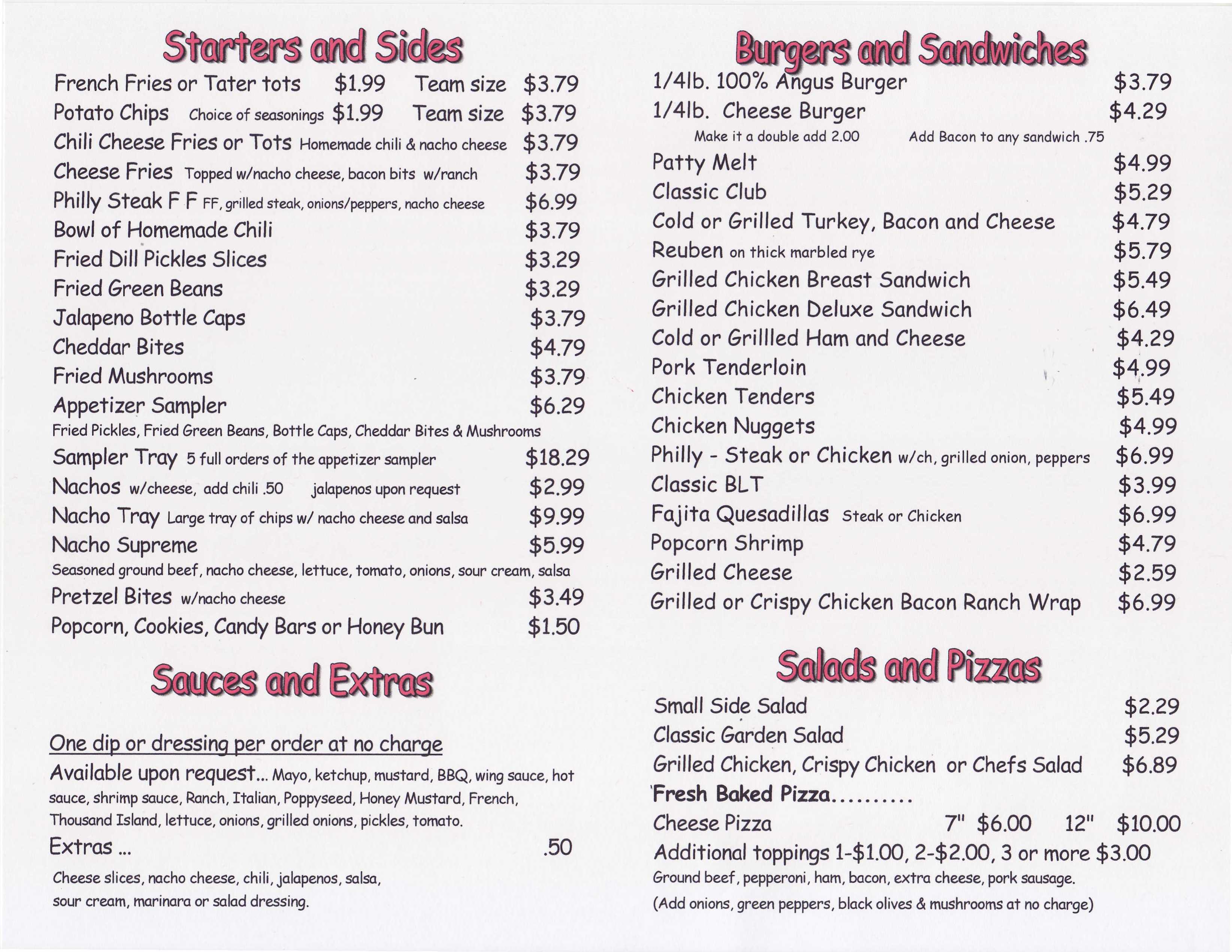 LANESIDE GRILL Higginsville Lanes